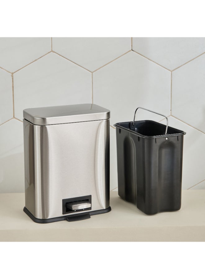 Home Box Stainless Steel Rectangular Pedal Bin - 5L - Image 3
